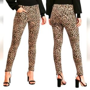 Express Leopard Print Skinny Jeans